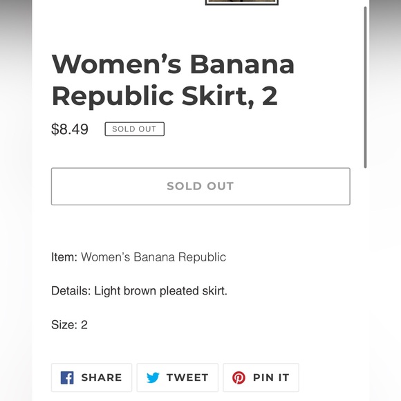 Banana Republic Sz 2 Cotton Pleated Midi Skirt Taupe - Picture 10 of 10